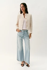 METALLIC THREAD SHOULDER PAD BLAZER