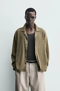 WRINKLE EFFECT STRUCTURED SHIRT