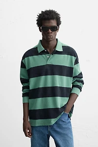 POLO DÉLAVÉ À RAYURES