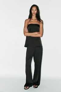 HIGH-WAISTED SATIN PANTS