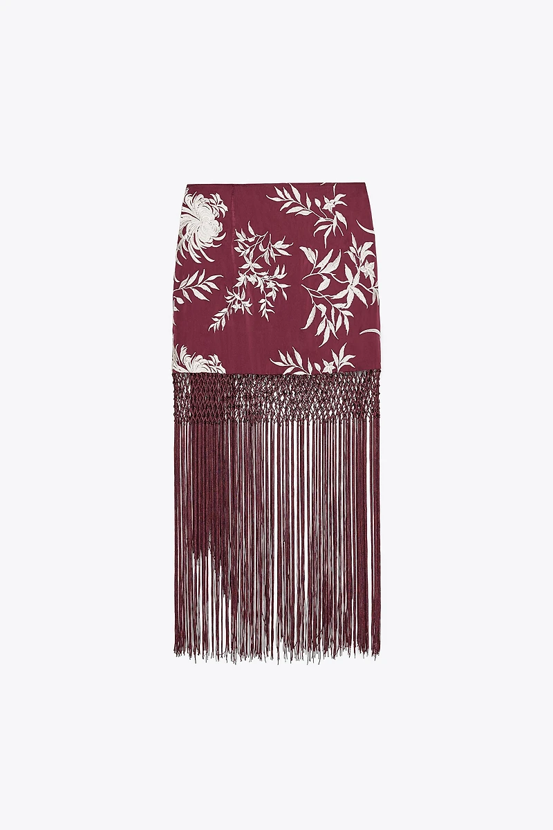 JUPE PARÉO BRODERIES FRANGES