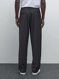 Wool blend jogger fit trousers