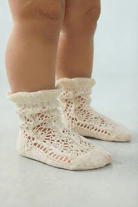 COTTON AND SILK OPENWORK SOCKS