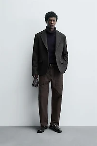 HERRINGBONE TEXTURED BLAZER