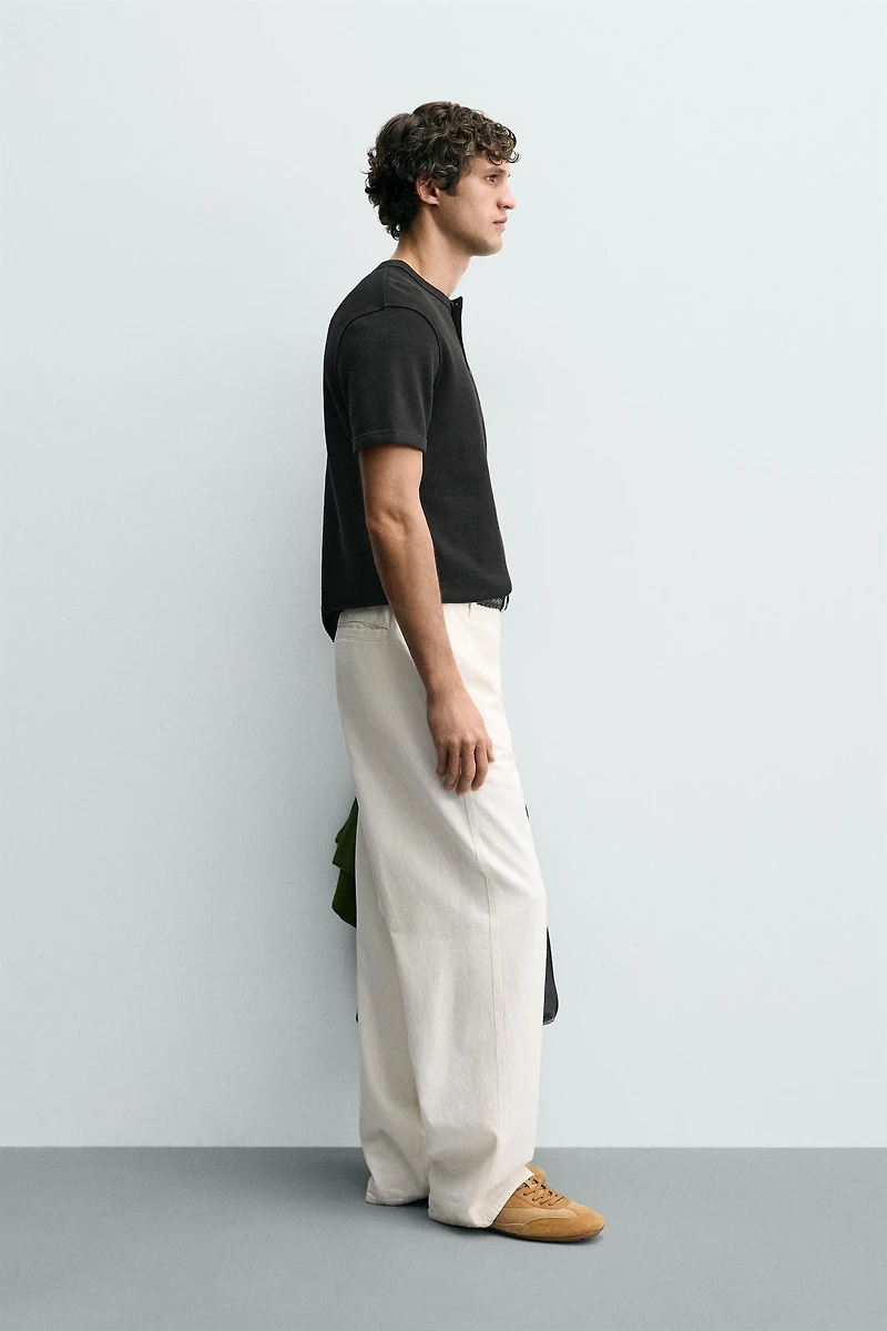 TEXTURED HENLEY SHIRT