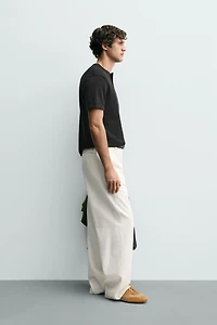 TEXTURED HENLEY SHIRT
