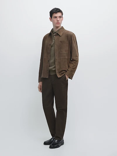 Slim fit cotton trousers