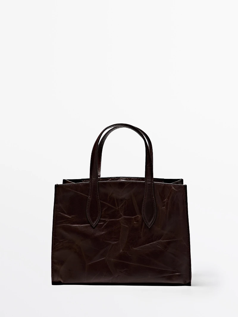 Crackled nappa leather mini bag