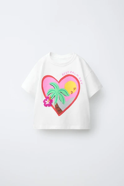 T-SHIRT À IMPRIMÉ TROPICAL