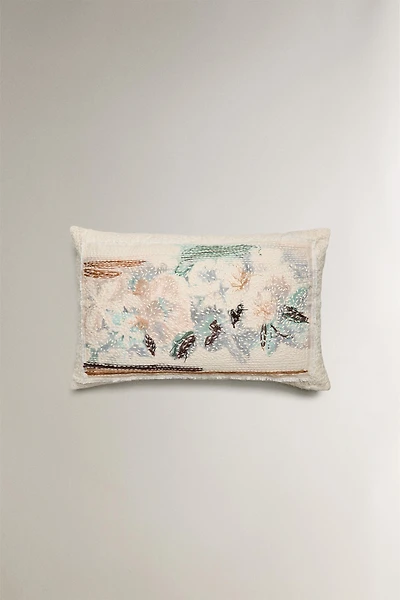 FLORAL PRINT THROW PILLOW COVER