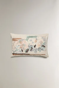 FLORAL PRINT THROW PILLOW COVER