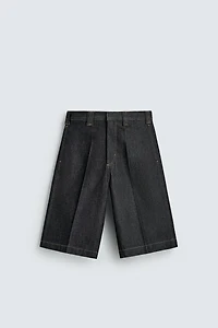 RELAXED FIT DENIM JORTS