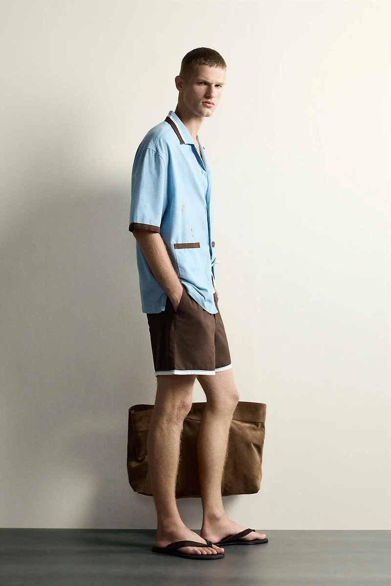 CONTRAST HEM SHORTS