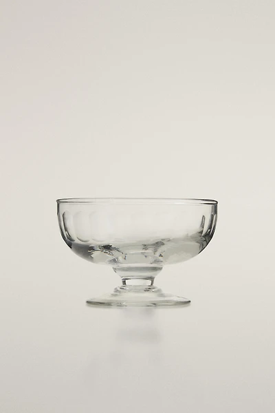 VERTICAL RELIEF GLASS ICE-CREAM CUP