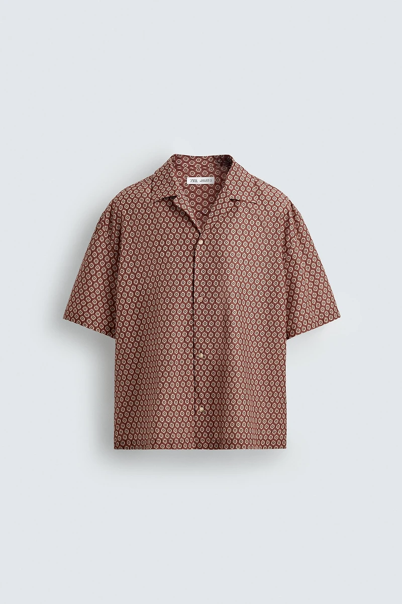 GEOMETRIC PRINT RELAXED FIT SHIRT