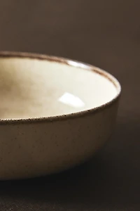 PORCELAIN BOWL WITH ANTIQUE FINISH RIM