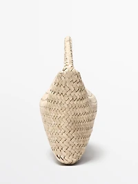 Nappa leather woven croissant bag