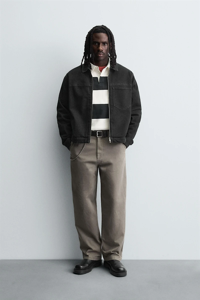 DENIM ZIP-UP OVERSHIRT