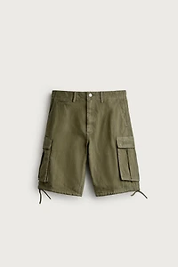 RELAXED FIT CARGO BERMUDA SHORTS