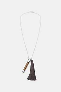 COLLIER MÉTALLIQUE TUBE FRANGES