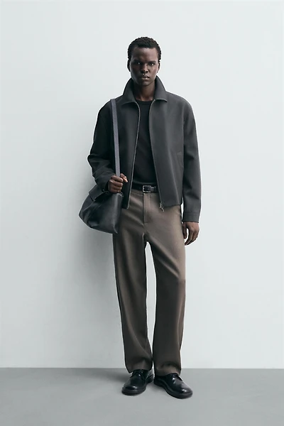 STRAIGHT FIT WOOL PANTS