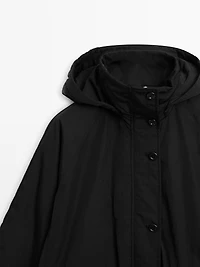 Long technical fabric parka