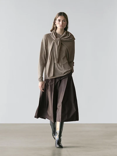 Oversize wool blend knit sweater