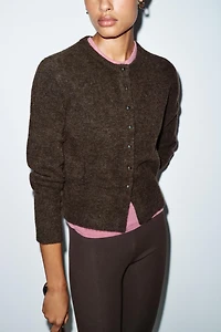 BALL BUTTON KNIT CARDIGAN