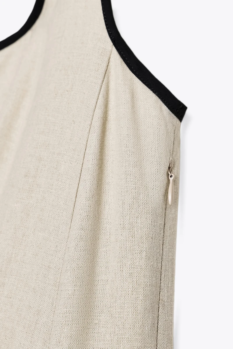 CONTRAST TRIM MIDI DRESS