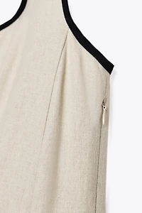 CONTRAST TRIM MIDI DRESS
