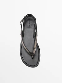 Metallic flat sandals