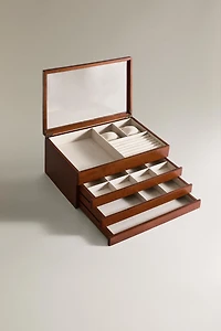 LARGE WOODEN JEWELRY BOX