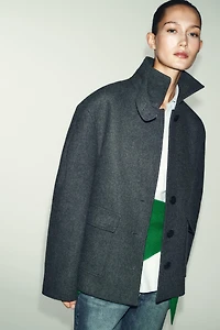 WOOL BLEND COAT WITH HIGH NECK