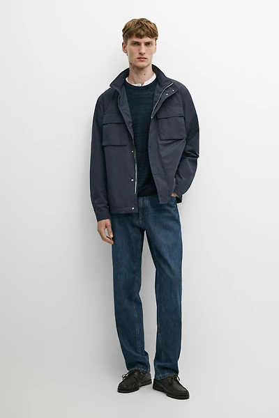 Technical fabric jacket with pocket details