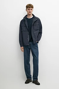 Technical fabric jacket with pocket details