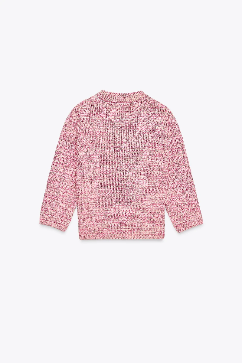 KNIT CARDIGAN WITH ELBOW-LENGTH SLEEVES