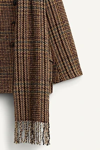 LIMITED EDITION PLAID SHORT COAT WITH SCARF