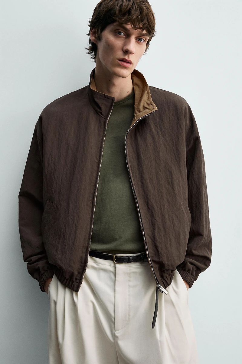 REVERSIBLE FLOWY BOMBER JACKET