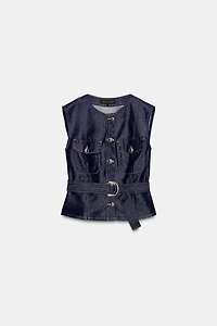 Z1975 DENIM BELTED VEST