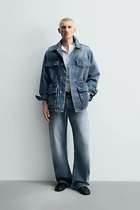 DENIM UTILITY POCKET PARKA