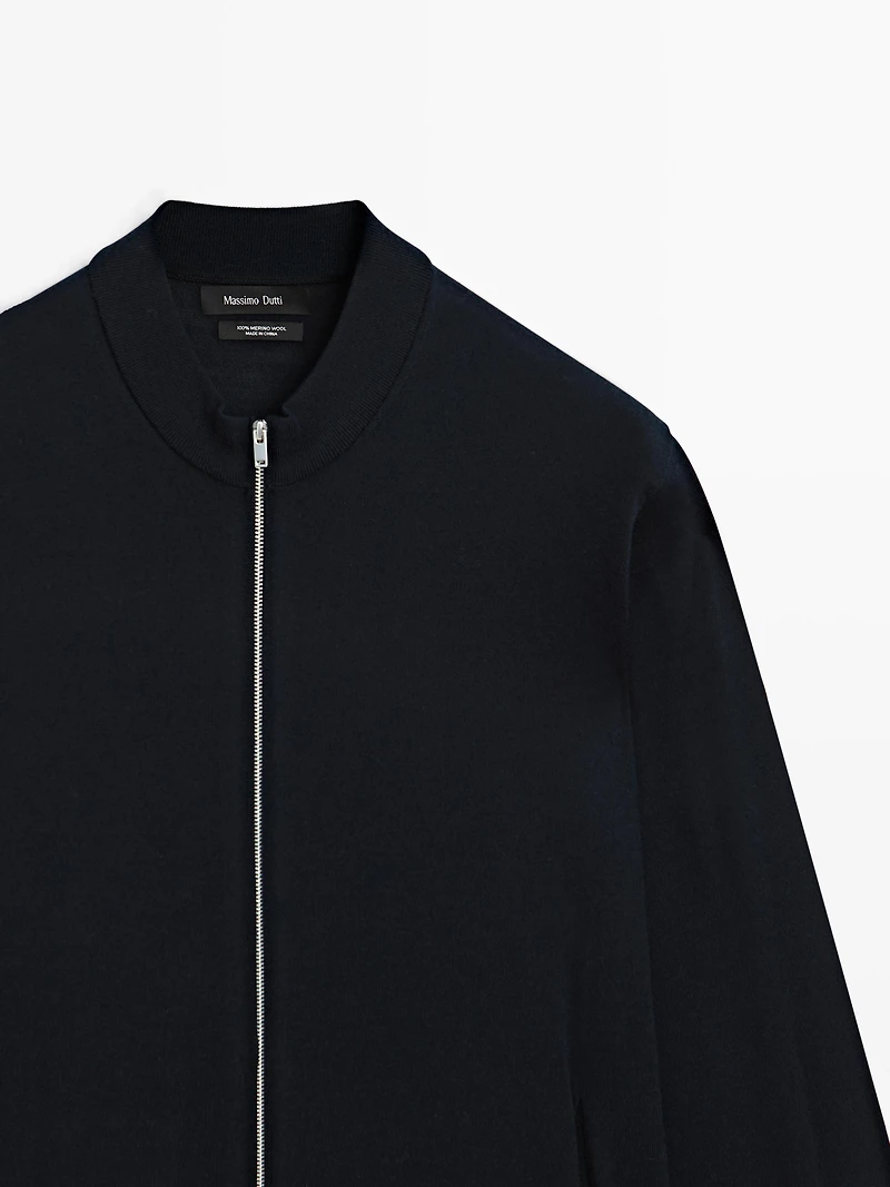 Cardigan 100 % laine mérinos à fermeture Éclair
