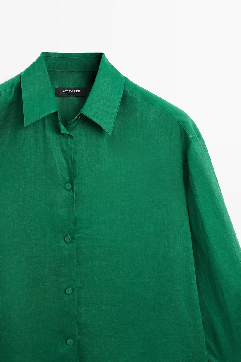 100% ramie flowing long shirt