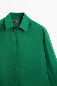 100% ramie flowing long shirt