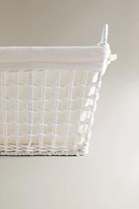 HAMPER WITH FABRIC LINING