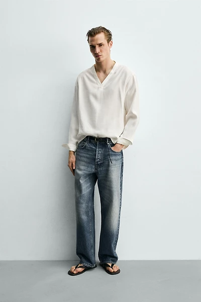 CHEMISE FLUIDE COL EN V