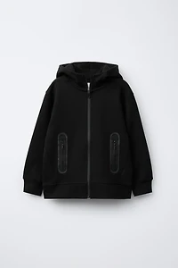 SPORTY INTERLOCK ZIPPER SWEATSHIRT