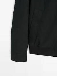 Peach-effect jacket with elbow patch details