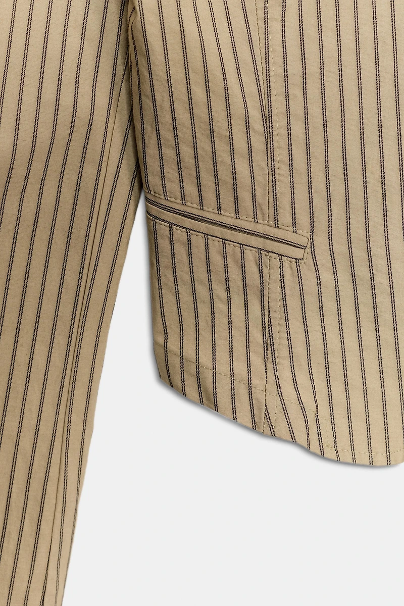 STRIPED DOUBLE-BREASTED BLAZER