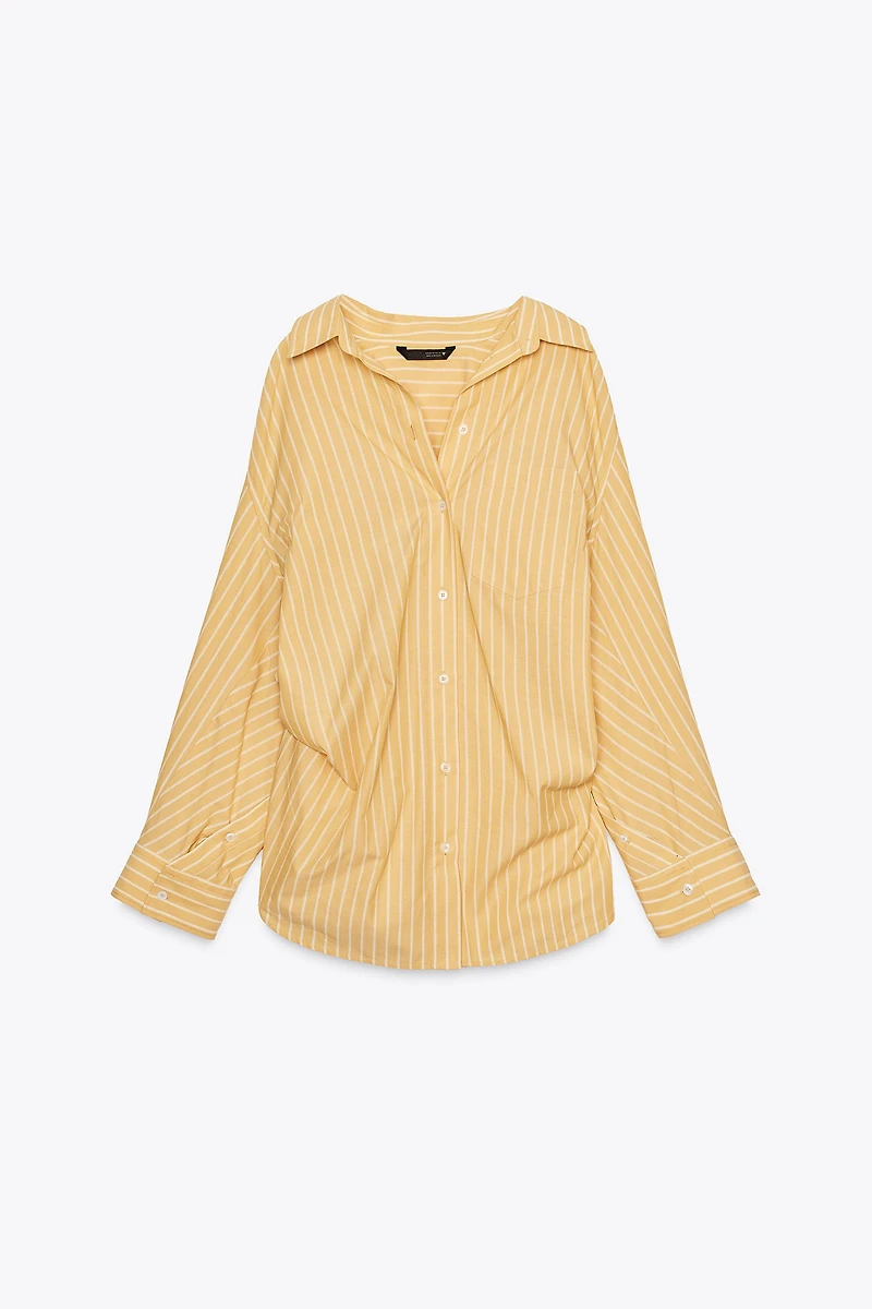 STRIPED OVERSIZED POPLIN SHIRT