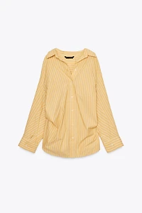 STRIPED OVERSIZED POPLIN SHIRT